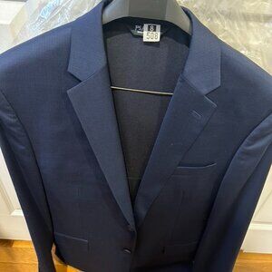 Jos A Bank Traveler Mens 44 Travel Tech Slim Navy Suit 44R-37